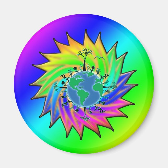 Earth Day ~ Sunburst Magnet (Front)