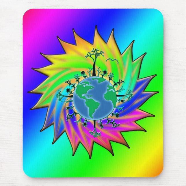 Earth Day ~ Sunburst Mouse Pad (Front)