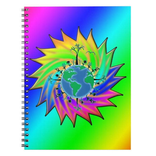 Earth Day ~ Sunburst Notebook (Front)