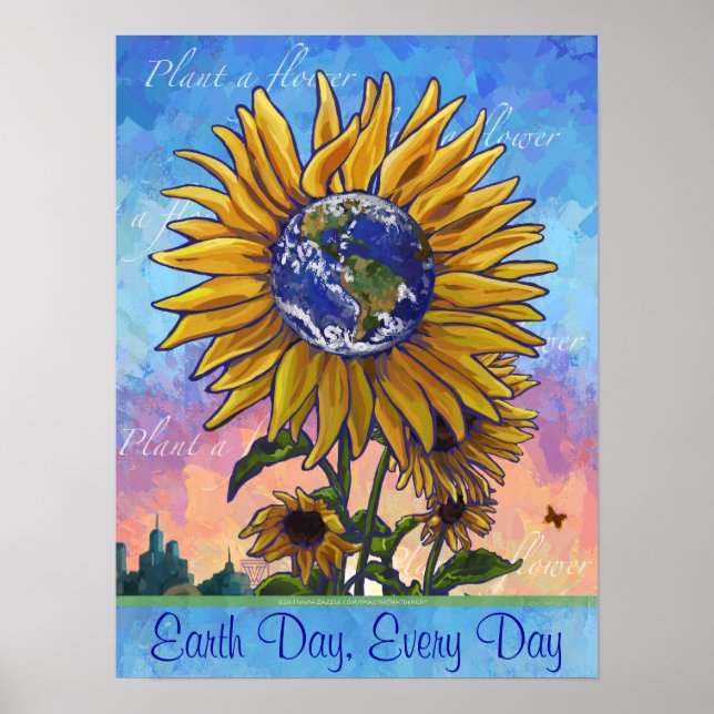 Earth Day Sunflower Poster (Front)