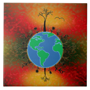 Earth Day ~ Sunset Ceramic Tile
