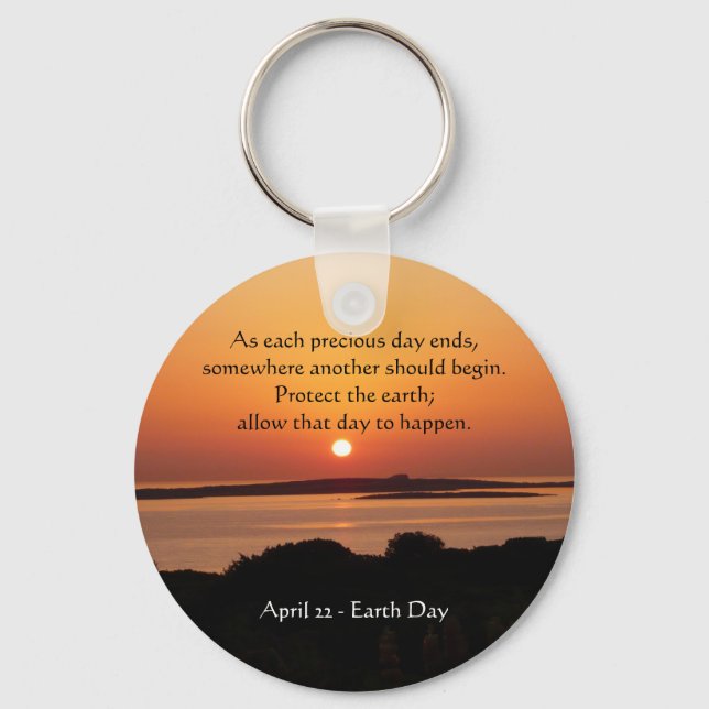 Earth Day Sunset Keychain (Front)