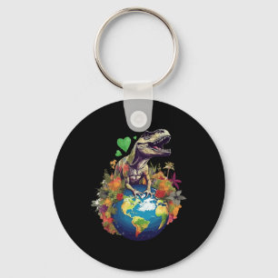 Earth Day T-rex For Toddlers Men Key Ring