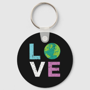 Earth Day T Shirt Love And The Earth Vintage Style Key Ring