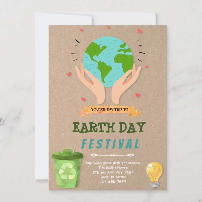 Earth day theme invitation (Front)
