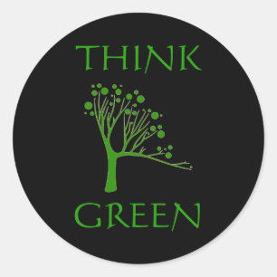 Earth Day Think Green T Shirt Classic Round Sticker