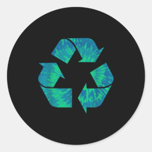 Earth Day Tie Dye Recycle Symbol Recycle Tie Dye E Classic Round Sticker