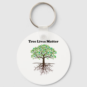 Earth Day Tree Lives Problem - Save The Trees Key Ring