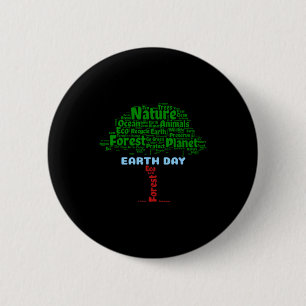 Earth Day Tree Nature Recycle Planet Go Green Eco 6 Cm Round Badge