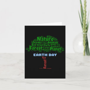 Earth Day Tree Nature Recycle Planet Go Green Eco- Card