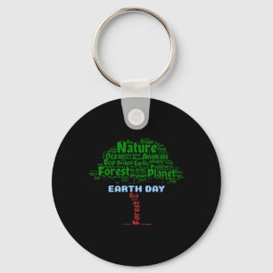 Earth Day Tree Nature Recycle Planet Go Green Eco- Key Ring
