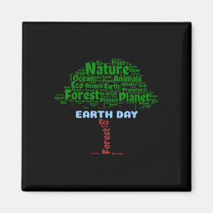 Earth Day Tree Nature Recycle Planet Go Green Eco- Magnet