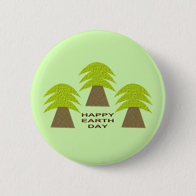 Earth Day Trees 6 Cm Round Badge (Front)