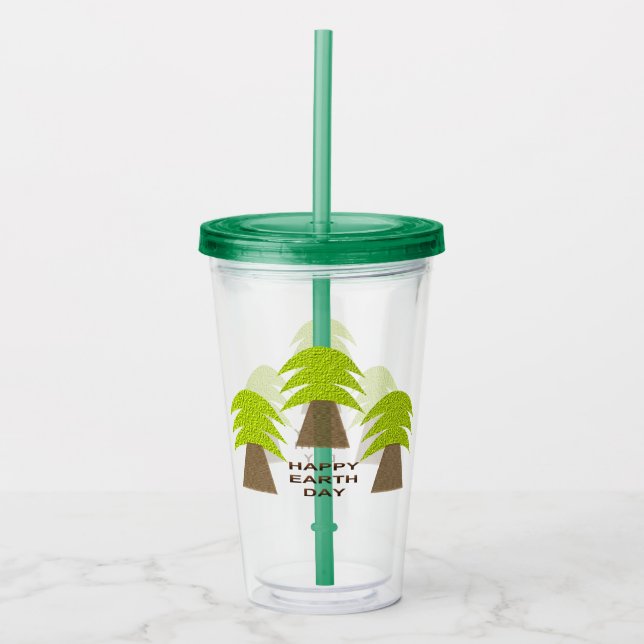 Earth Day Trees Acrylic Tumbler (Front)