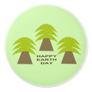 Earth Day Trees Ceramic Knob