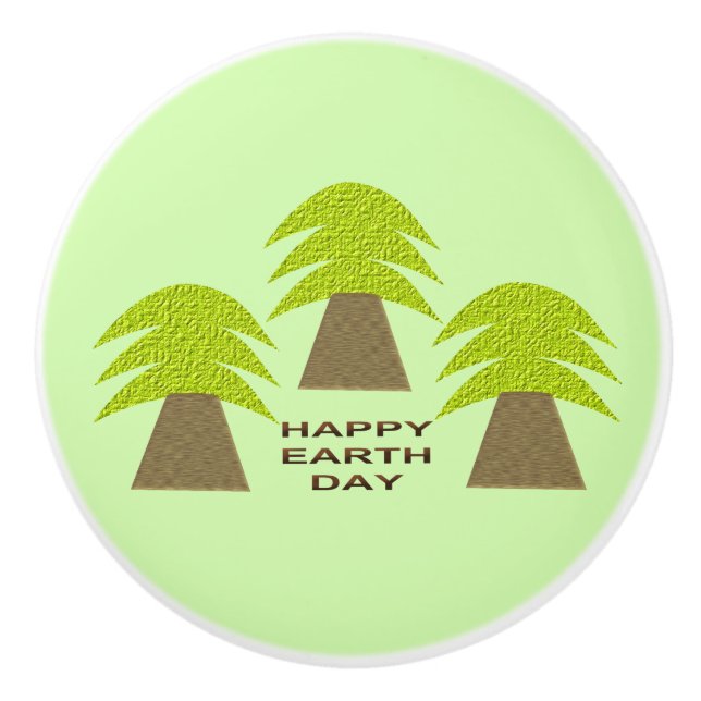 Earth Day Trees Ceramic Knob (Front)
