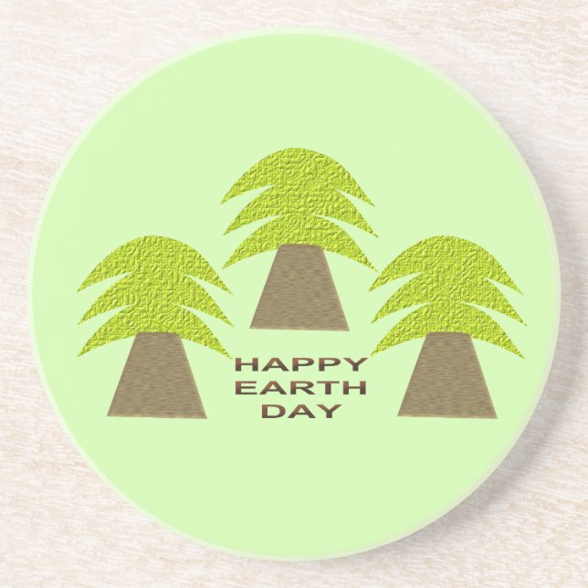 Earth Day Trees Coaster (Front)