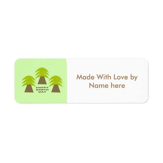 Earth Day Trees Custom Food Label Return Address Label (Front)