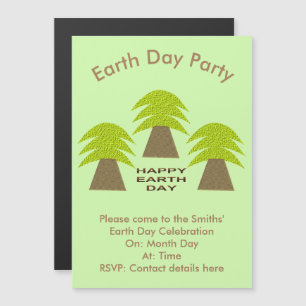 Earth Day Trees Custom Magnetic Invitation