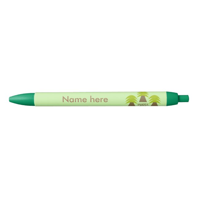 Earth Day Trees Personalised Blue Ink Pen (Front)