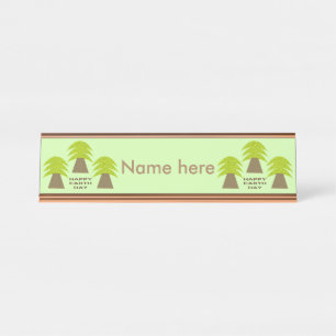 Earth Day Trees Personalised Desk Name Plate