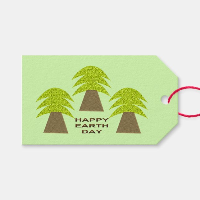 Earth Day Trees Personalised Gift Tags (Front (Horizontal))