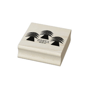 Earth Day Trees Rubber Stamp