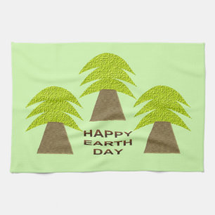 Earth Day Trees Tea Towel