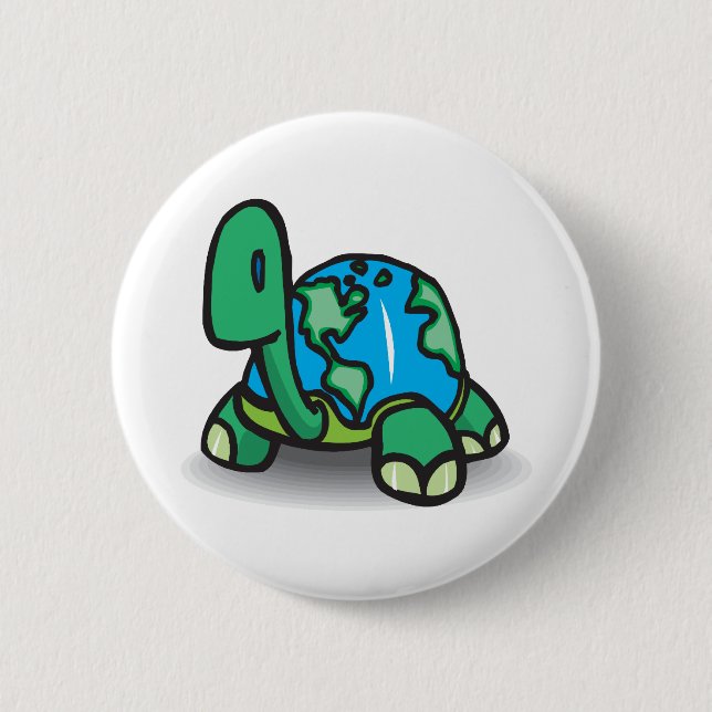 Earth Day Turtle 6 Cm Round Badge (Front)