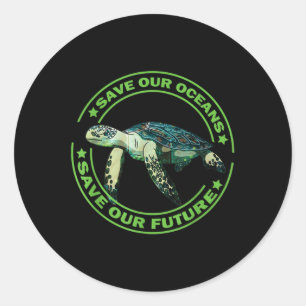 Earth Day Turtle Animal Rights Environmental Prote Classic Round Sticker