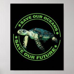 Earth Day Turtle Animal Rights Environmental Prote Poster