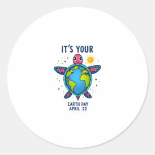 Earth Day Turtle Design April 22 For Nature Lovers Classic Round Sticker