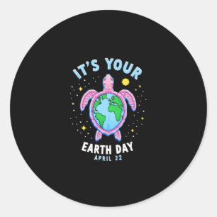 Earth Day Turtle Design April 22 For Nature Lovers Classic Round Sticker