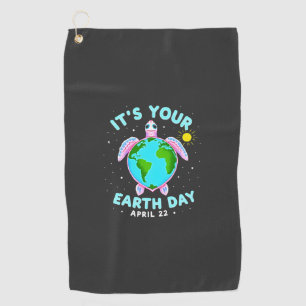 Earth Day Turtle Design April 22 For Nature Lovers Golf Towel
