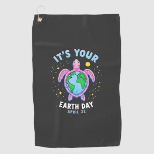 Earth Day Turtle Design April 22 For Nature Lovers Golf Towel