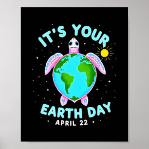 Earth Day Turtle Design April 22 For Nature Lovers Poster