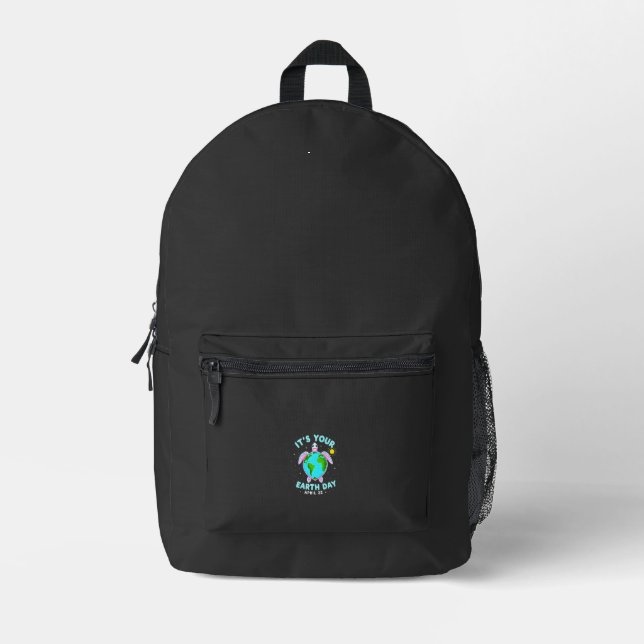 Earth Day Turtle Design April 22 For Nature Lovers Printed Backpack (Front)