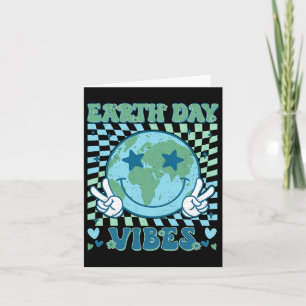 Earth Day Vibes Hippie Planet Anniversary Earth Da Card