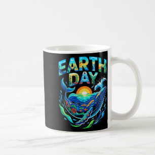 Earth day whale ocean conservation nature art coffee mug
