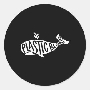 Earth Day Whale - Plastic Blows Classic Round Sticker