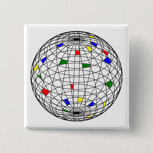 Earth Day,wireframe 15 Cm Square Badge (Front)