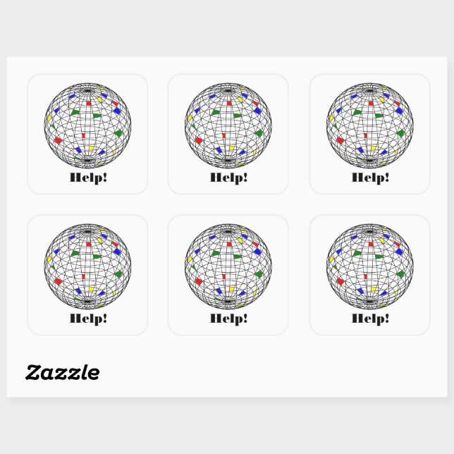 Earth Day,wireframe, personalised Square Sticker (Sheet)