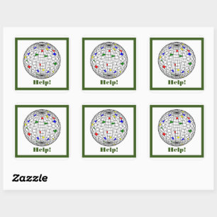 Earth Day,wireframe, personalised Square Sticker