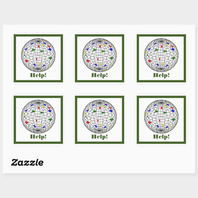 Earth Day,wireframe, personalised Square Sticker (Sheet)