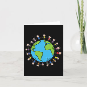 Earth Day With Happy Children Around The World - S Card