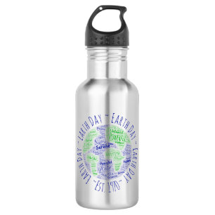 Earth Day Word Art 532 Ml Water Bottle