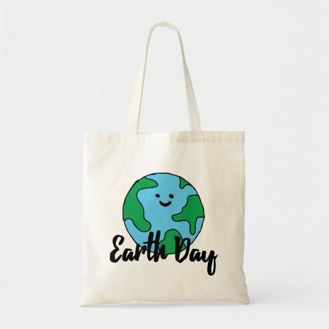 Earth Day World Ecofriendly Icon Happy Earth Clipa Tote Bag (Front)