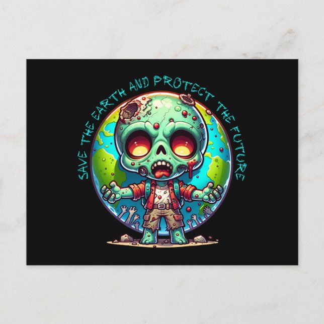 Earth Day Zombie Postcard (Front)