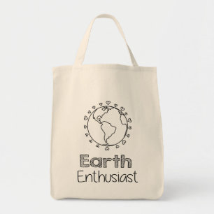 Earth Enthusiast Eco Friendly No Plastic Grocery Tote Bag