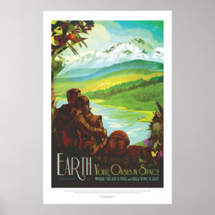 Earth  Exoplanet Travel Bureau JPL Travel Visio Poster